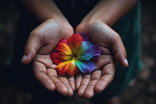 Rainbow flowers