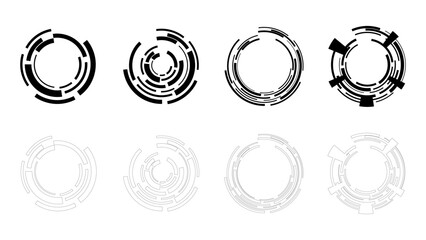 vector set abstract technology circle on white background