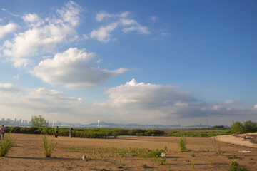 Beautiful landscape at Ha Pak Nai, Yuen Long, Hong Kong