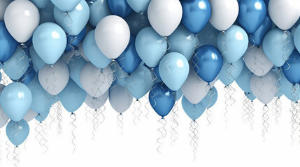 Blue and white balloons, illustration