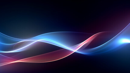 Beautiful modern background with shining wavy lines on dark background