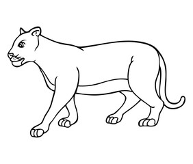 black panther outline vector illustration