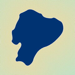 Ecuador map icon. Country shape on radiant striped gradient background. Ecuador vibrant poster. Modern vector illustration.