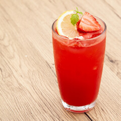 Refreshing drink made from watermelon, strawberry ,lemon soda.