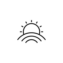 Sun Set icon design with white background stock illustration