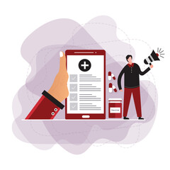 Bag with different medical pills and bottles. Healthcare, pharmacy landing page template