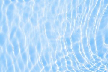 Abstract transparent water shadow surface texture natural ripple on blue background