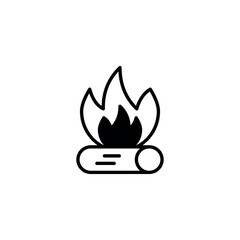 Camp Fire icon design with white background stock illustration