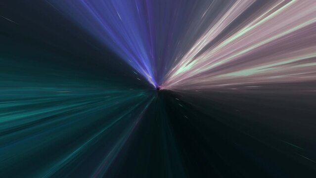 Interstellar Wormhole Warp Tunnel with Abstract Lightning