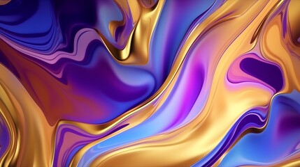 Obraz premium wallpaper abstrack organic liquid ilustration blue purple gold