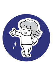 Obraz premium log_snsなどに使いやすいかわいいポーズアイコン_人物_1C_アイキャッチ