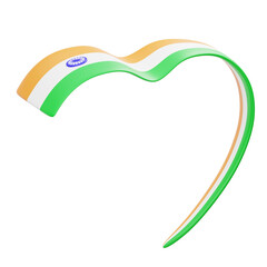 Indian Flag Ribbon 2 3D Icon