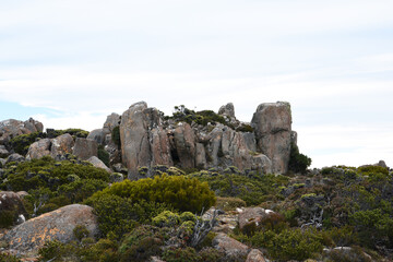 beautiful landscape vista of Mount Wellington tourist landmark in Hobart Tasmania in Australia, ...