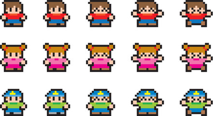 現代RPG風ドット絵　子供セット