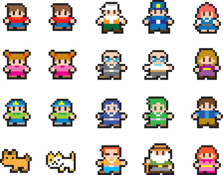 現代RPG風ドット絵　人物セット