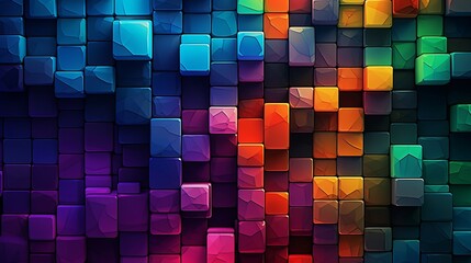 Glowting and colorful cube abstract background, fun and creative background. Generative ai