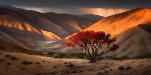 A beautiful landscape, shot in dramatic lighting. Generic wide format image. Generative AI