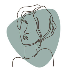 Female character portrait, minimalist line art