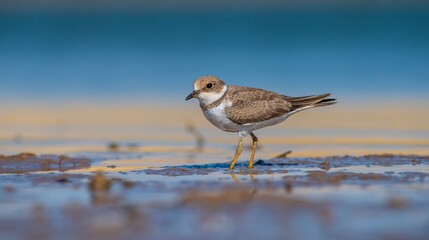 Little Ringed Plover (Charadrius dubius) is a cute species found in many wetlands around the world. It is a common wetland bird in Turkey.