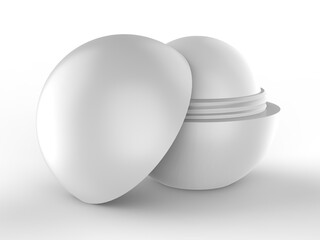 Blank lip balm ball 3d illustration.