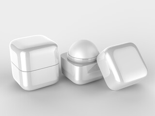 Lip balm blank template, 3d illustration.