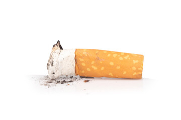 cigarette butts isolated on white background
