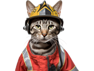 Ocicat Firefighter - Transparent Image