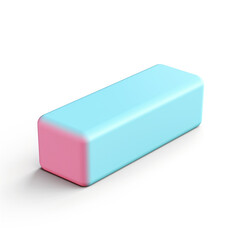 light blue eraser icon 3d rendering on white isolated background
