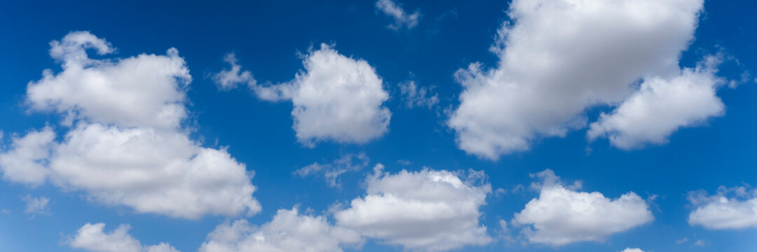 clouds in the blue sky. Banner