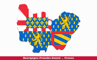 Bourgogne Franche Comte,Flag -  Regions of France (EPS)