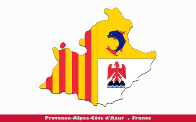 Provence Alpes Cote d'Azur Flag -  Regions of France (EPS)