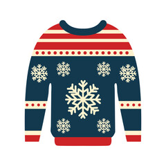 Vector cute hand drawn ugly Christmas sweaters on isolated background