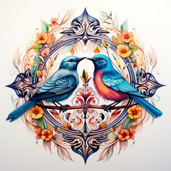 Fototapeta premium Mandala birds