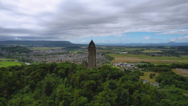 Aerial footage of The National Wallace Monument. Wallace's Monument, the Wallace Tower, or the Barnweil Monument is a category-A-listed building dedicated to the memory of William Wallace. 