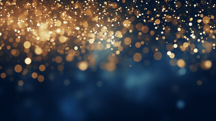 abstract background with navy blue and gold particle - obrazy, fototapety, plakaty