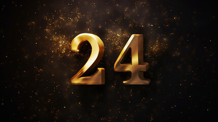 happy new year 2024 background with golden texture number - obrazy, fototapety, plakaty