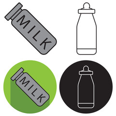 milk bottle icon vector