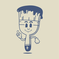 Vintage retro mascot Brush Character