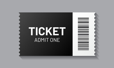 Black ticket with barcode template