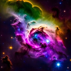 True color space galaxy cloud nebula. Space science astronomy. Supernova background wallpaper background with clouds.