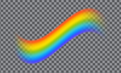 Realistic rainbow shape isolated on transparent background	

