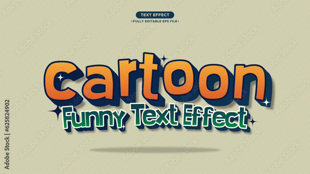 Poster cartoon funny text effect editable font and text with texture and halftone