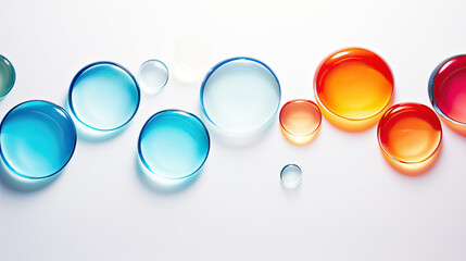 Closeup close up of bubble liquid colorful vibrant energy isolated on white black background...