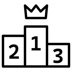 Award icon, winner podium, vector outline icons.