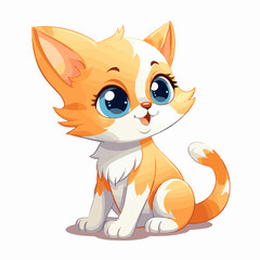 cat cartoon clipart vector white background