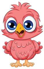 Naklejka premium Cute owl chick cartoon isolated
