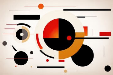 Abstract art suprematism background in bauhaus constructivism style. Generative ai illustration. - 625827506