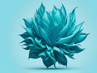 Fototapeta na wymiar abstract blue flower Ganerated ai