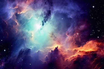 Obraz na płótnie Canvas Colorful space galaxy cloud nebula. Stary night cosmos.