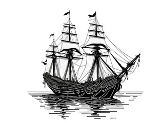 ship in the sea Ganerated ai